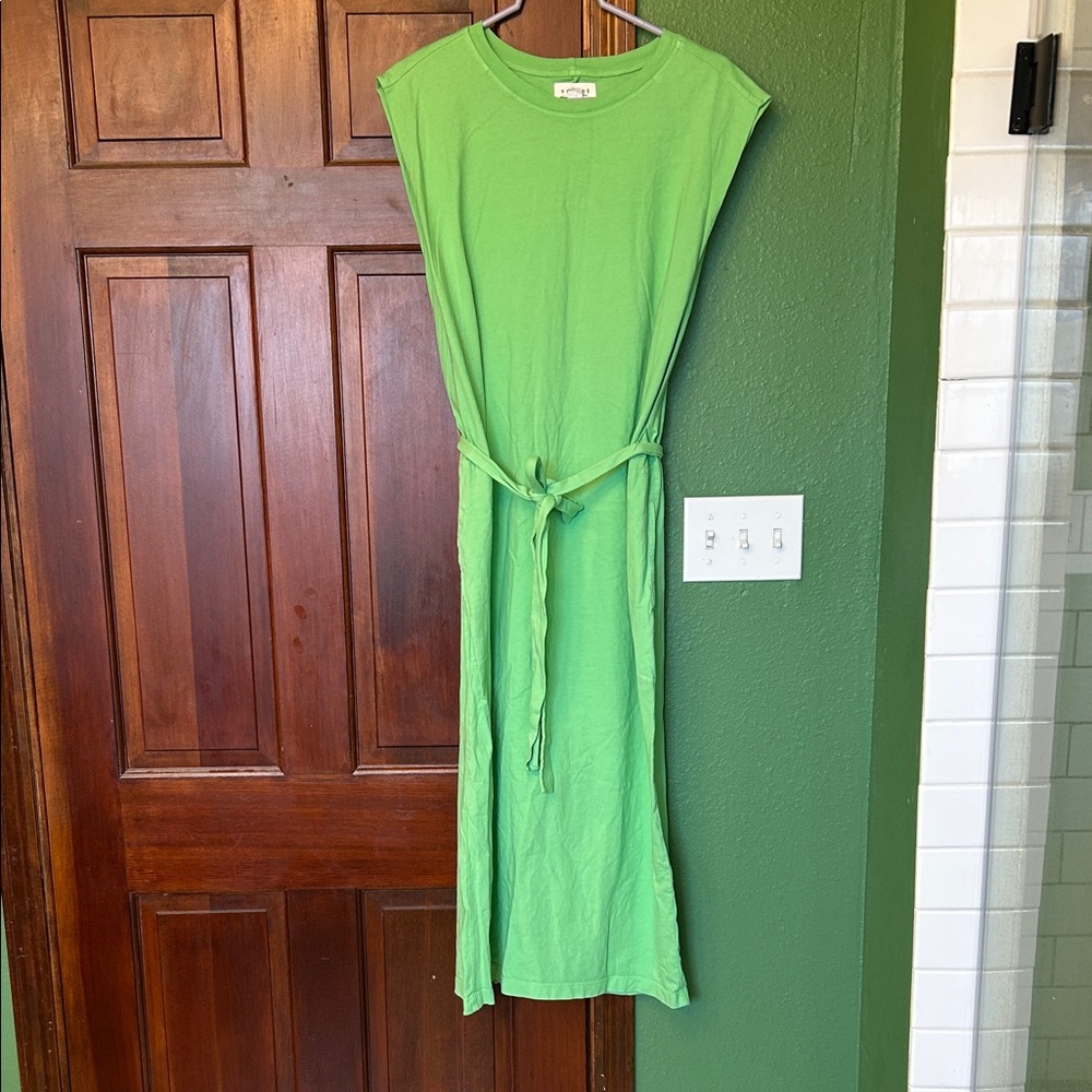 Green Sleeveless Cotton Dress